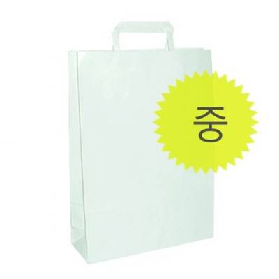 백색 자동 종이쇼핑백(중-255*90*355mm 두께 120g)