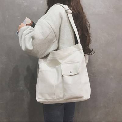 더블 포켓 데일리 캔버스 가방