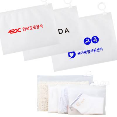 반투명 EVA 슬라이드 지퍼백 고리형파우치 17x13,22x15,28x21