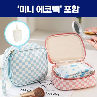 로페리아 PU 체크패턴 휴대용 파우치미니에코백세트(0215360)