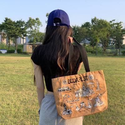 [풀컬러 주문제작] 타이벡 원단 숄더백 에코 30x430x10 캔버스 안감