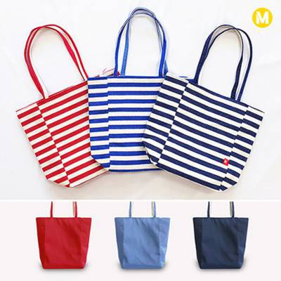모모카멜 양면 스트라이프 에코백 38X32X15cm HE33