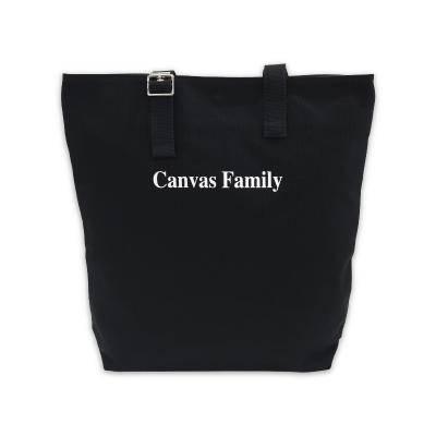 (Canvas Family) 아일렛 버클 포인트 에코백 블랙