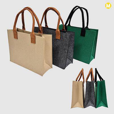 모모카멜 핸들 포인트 무지 펠트백 33X25X11cm HE37