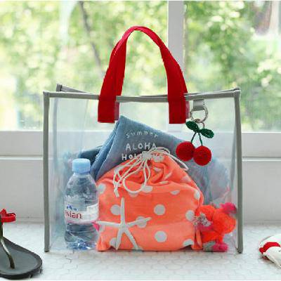 여름 해변백 투명 도트백-1P (HS-BAG-PVC)